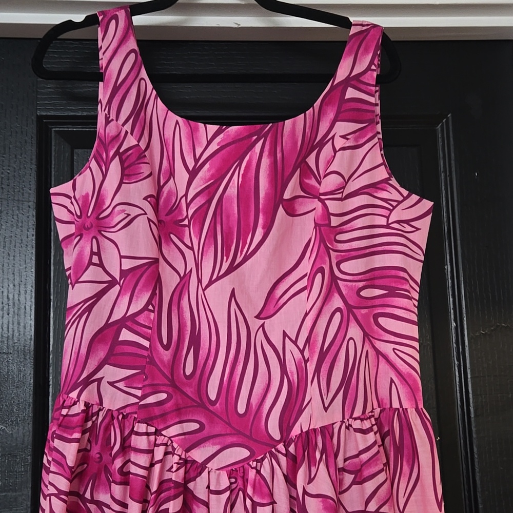 CC Fashions Hawaii Vintage Pink Tropical Princess Seam Maxi Dress Size 11/12 - Picture 2 of 11
